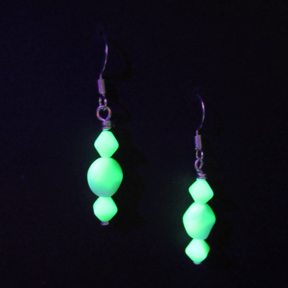 Uranium Glass bead earrings